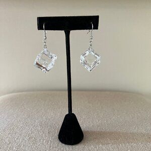 Ice Cube Earrings – Clear Plastic – Lightweight Dangles